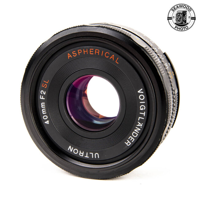 Voigtlander Nikon-F 40mm f2 SL w/ LH-40N Hood and Close Up Lens  GOOD+