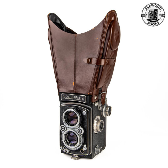 Rare Vintage Rolleiflex Binocular Leather Focusing Hood EXCELLENT