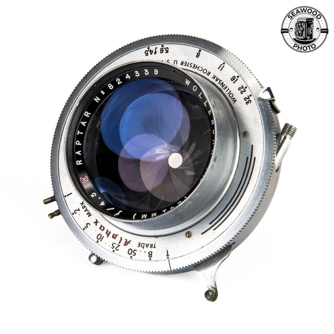 Wollensak 9-1/2" (241mm) f/4.5 Raptar for 4x5, 5x7 GOOD