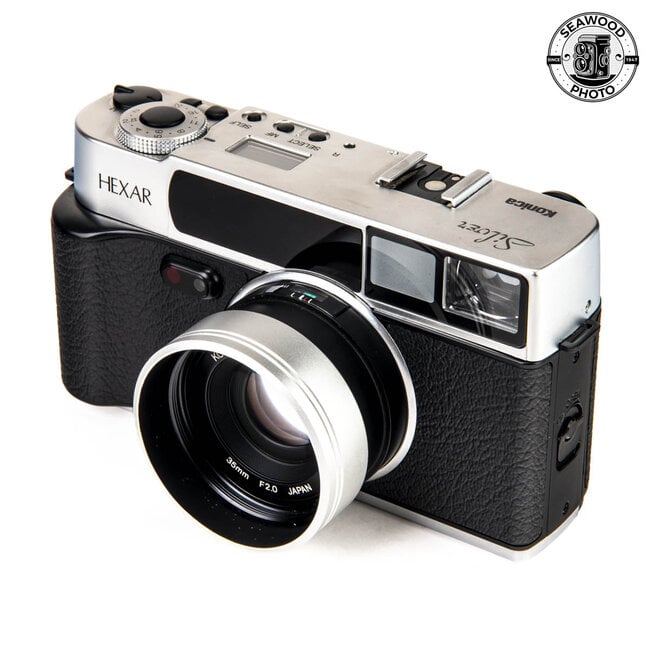 Konica HEXAR AF Silver 35mm Rangefinder Film Camera EXCELLENT