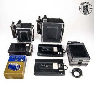 Graflex 2-Camera Kit; 4x5 Crown Graphic + 6x9 Speed Graphic, Extras EXCELLENT