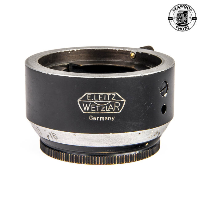 Leica VALOO Aperture Control Hood for 50mm f3.5 Elmar Lens Silver and Black GOOD