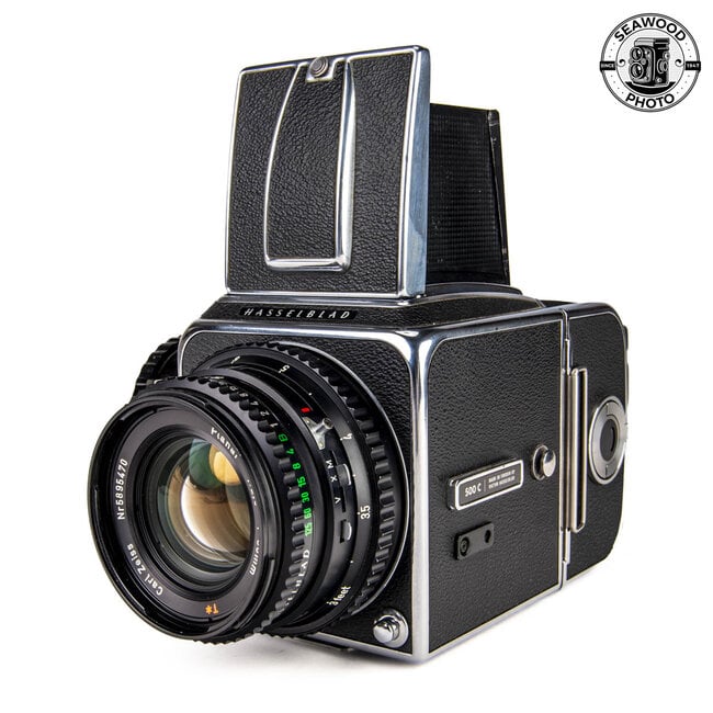 Hasselblad 500 C w/Zeiss 80mm f/2.8 Planar C T*, WL Finder, A2 Back EXCELLENT