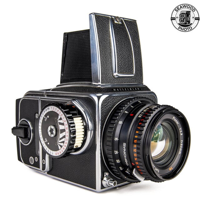 Hasselblad 500 C w/Zeiss 80mm f/2.8 Planar C T*, WL Finder, A2 Back EXCELLENT