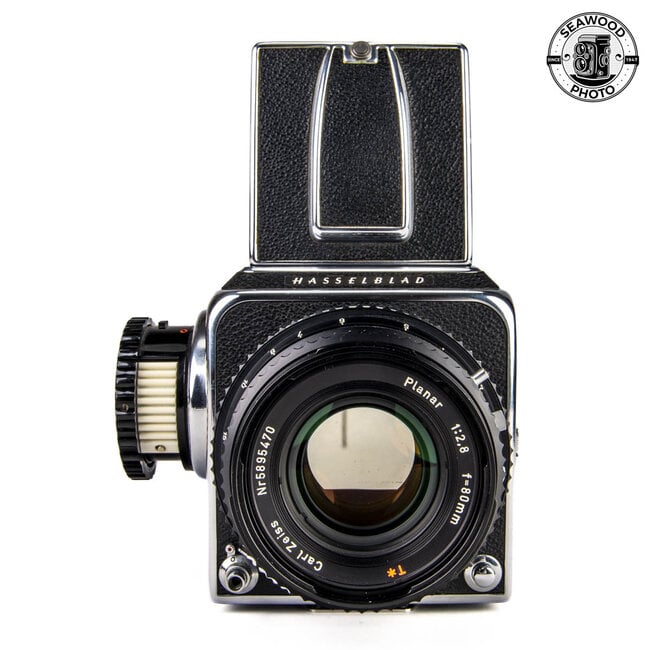 Hasselblad 500 C w/Zeiss 80mm f/2.8 Planar C T*, WL Finder, A2 Back EXCELLENT