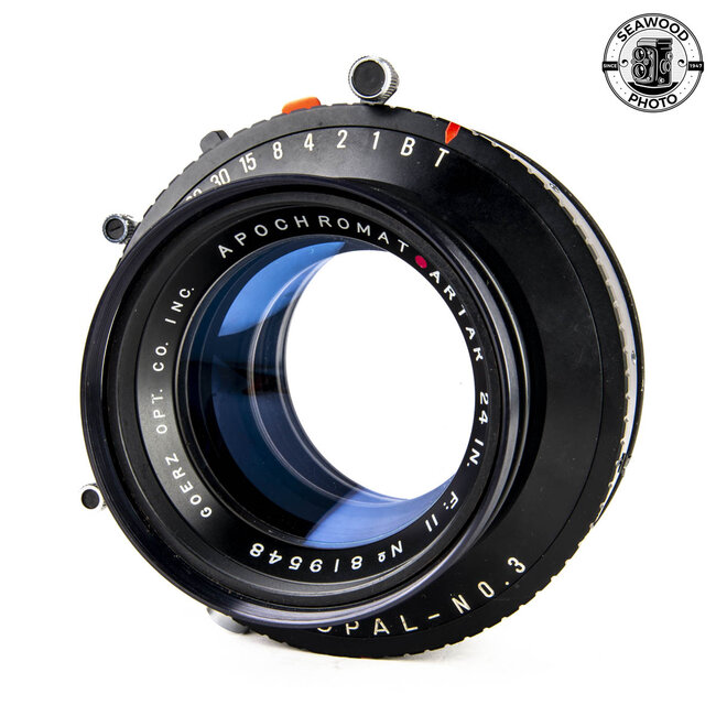 Goerz 24 In. f/11 Apochromat Red-Dot Artar 11x14 Lens in Copal 3 Shutter GOOD+