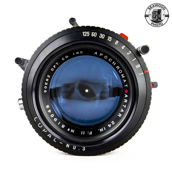Goerz 24 In. f/11 Apochromat Red-Dot Artar 11x14 Lens in Copal 3 Shutter GOOD+