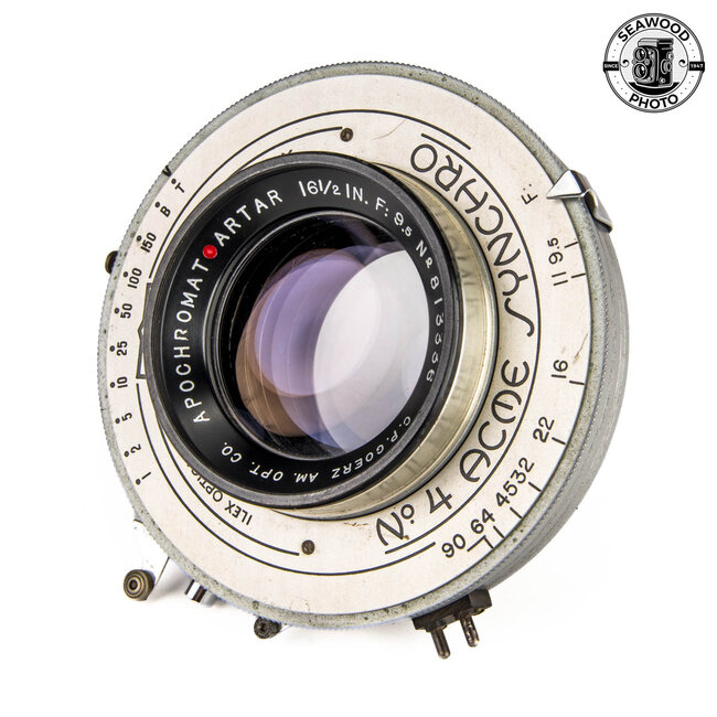 Goerz 16-1/2 In. (420mm) f/9.5 Apochromat Red-Dot Artar in Acme No. 4 Shutter GOOD+