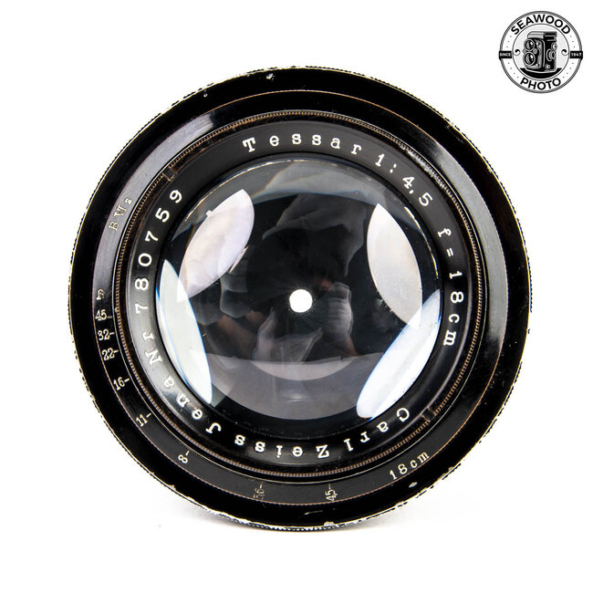 Zeiss 18cm (180mm) f/4.5 Tessar Barrel Lens  GOOD