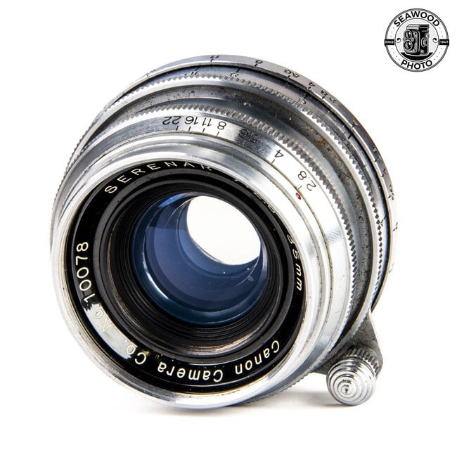Canon 35mm f/2.8 Serenar Rangefinder Lens w/Finder M39 Leica Mt. GOOD+