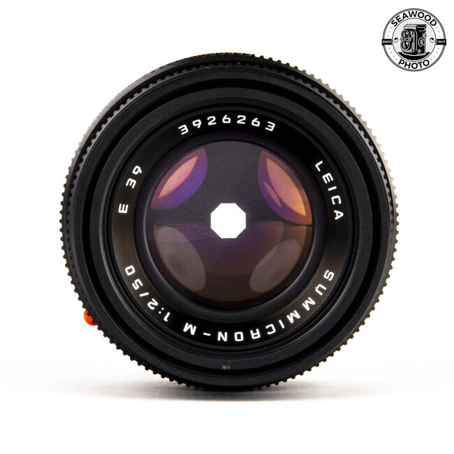 Leica 50mm f2 Summicron-M Lens V4, Mdl. 11826, E39 with Built-in Hood LIKE NEW