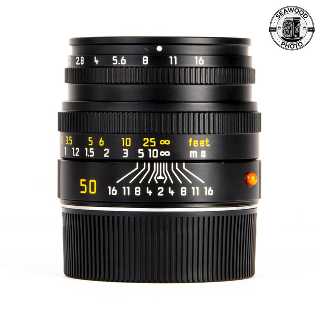 Leica 50mm f2 Summicron-M Lens V4, Mdl. 11826, E39 with Built-in Hood LIKE NEW