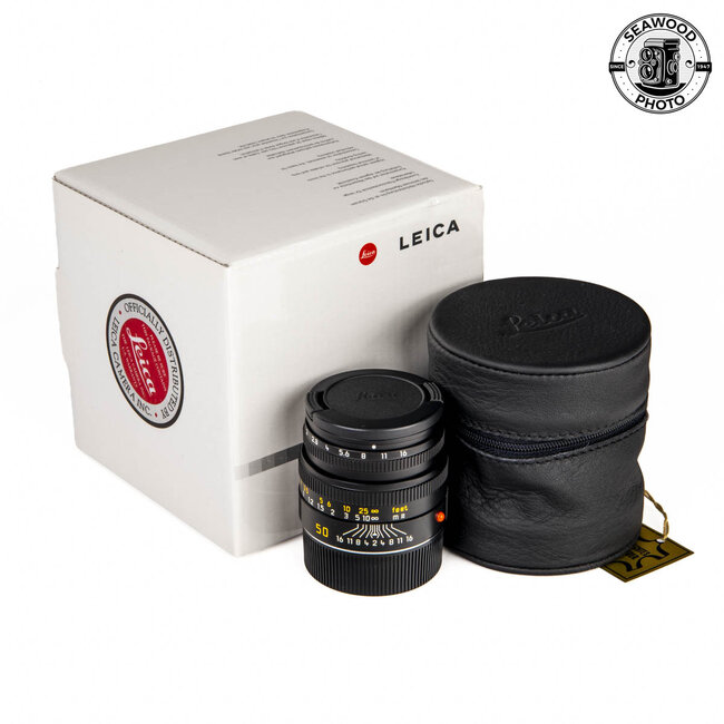 Leica 50mm f2 Summicron-M Lens V4, Mdl. 11826, E39 with Built-in Hood LIKE NEW