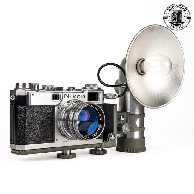 Nikon S2 Rangefinder Camera w/Nikkor S.C 50mm f/1.4,  BC3 Flash GOOD+