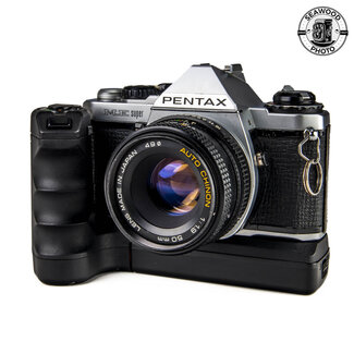 Pentax Pentax ME Super w 50mm f 1.9 Auto Chinon w Winder GOOD