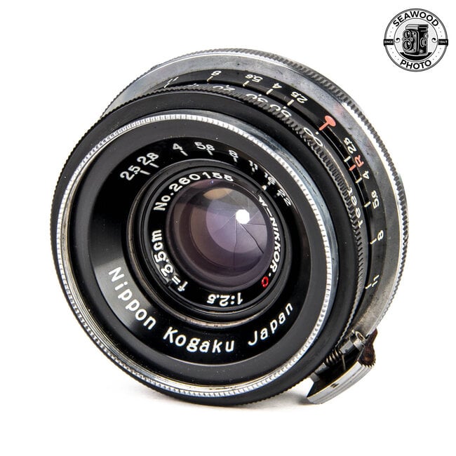 Nikon W-Nikkor 35mm F3.5 Black Lens For Nikon S Range Finder Camera GOOD+