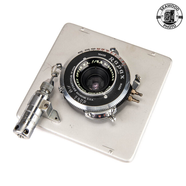 Graflex 90mm f./6.8 Optar W.A. Lens in Rapax Shutter GOOD+