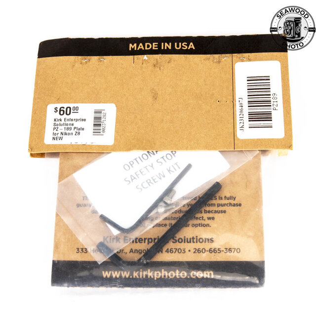Kirk Enterprise Solutions PZ-189 Plate for Nikon Z8 NEW
