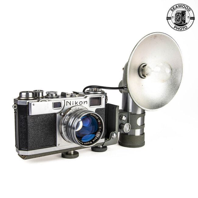 Nikon S2 Rangefinder Camera w/Nikkor S.C 50mm f/1.4,  BC3 Flash GOOD