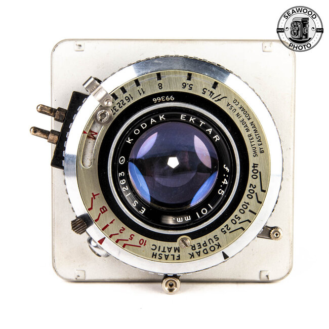 Kodak 101mm f/4.5 Ektar Lens in Supermatic Shutter GOOD+