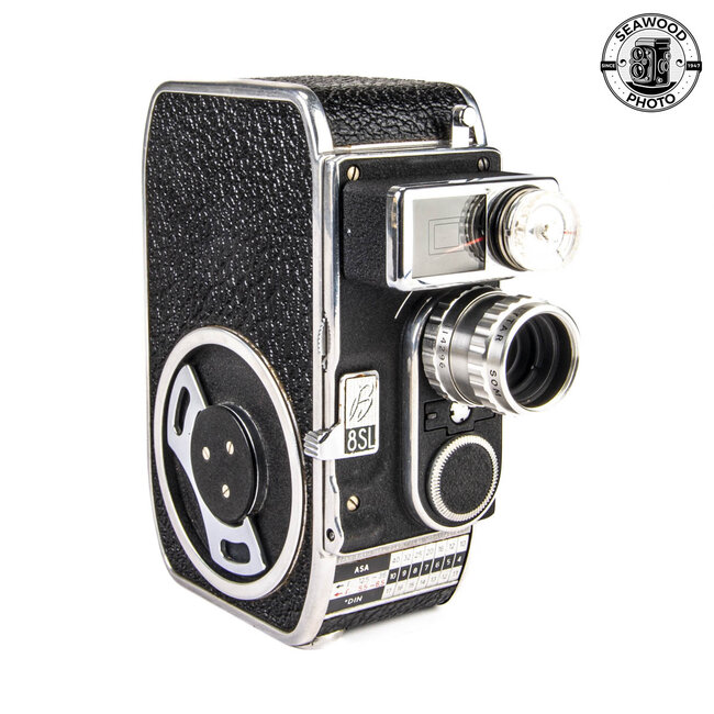 Bolex 8SL w/SOM Berthiot Lytar 13mm f/1.9, Wollensak 1-1/2 " f/3.5 Cine GOOD+
