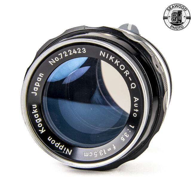 Nikon 13.5cm (135mm) f/3.5 Nikkor-Q Early w/ 9 Blade Iris  GOOD