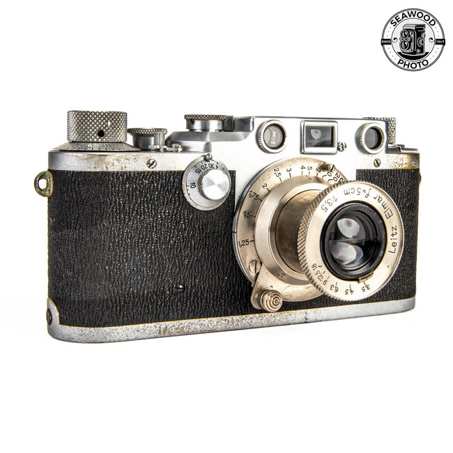 Leica IIIc Shark Skin (1949) w/Leitz 50mm f/3.5 Elmar  GOOD