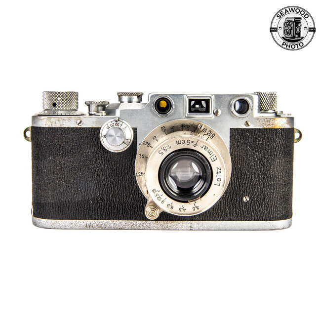 Leica IIIc Shark Skin (1949) w/Leitz 50mm f/3.5 Elmar  GOOD