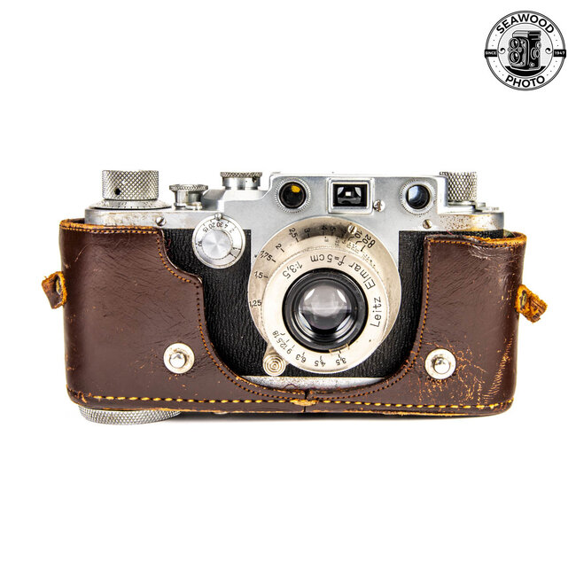 Leica IIIc Shark Skin (1949) w/Leitz 50mm f/3.5 Elmar  GOOD