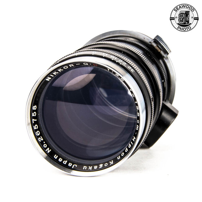 Nikon Nikkor-Q.C 13.5cm f/3.5 Lens for Contax Ragefinder Camera EXCELLENT
