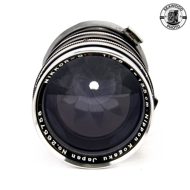 Nikon Nikkor-Q.C 13.5cm f/3.5 Lens for Contax Ragefinder Camera EXCELLENT