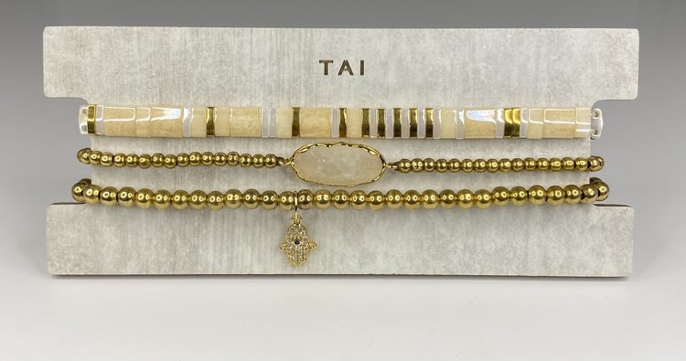 tai Seed Bead Set...Cream