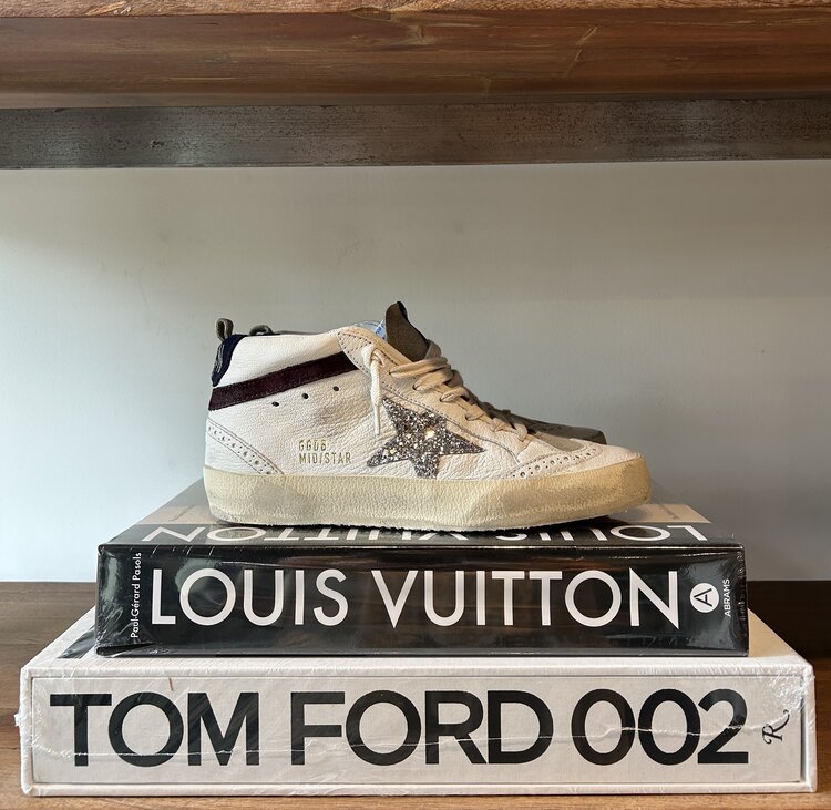 Golden Goose Midstar Nappa Toe/Glitter Star..11389