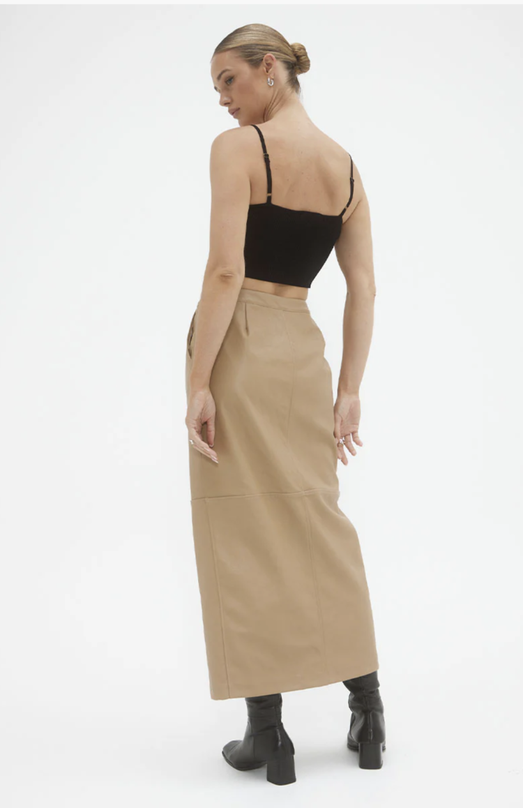 sovere Ascend Faux Leather Maxi Skirt