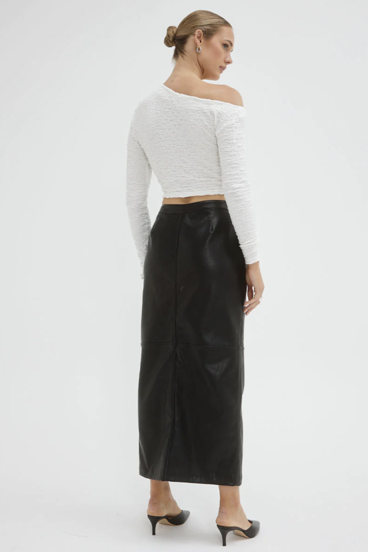 sovere Ascend Faux Leather Maxi Skirt