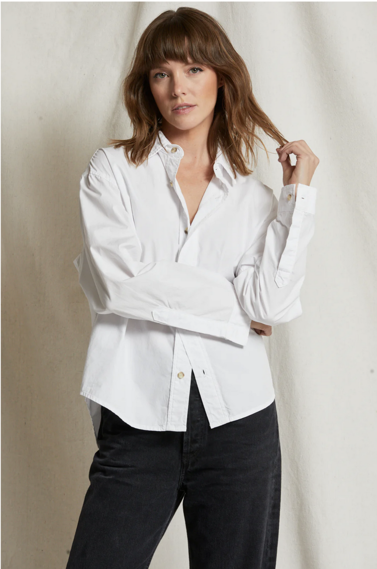 Perfect White Tee James Poplin Button Down