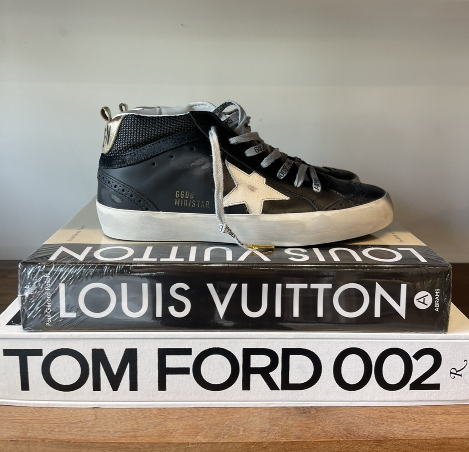 black high top golden goose