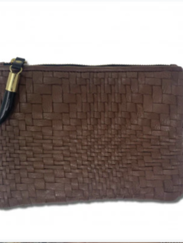kempton Cocoa Weave Pouch