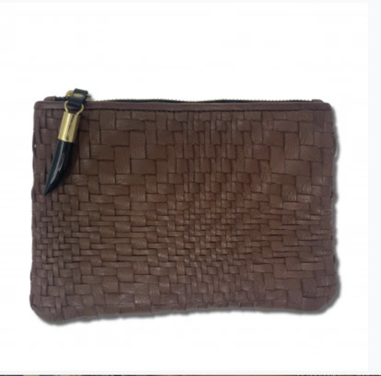 kempton Cocoa Weave Pouch