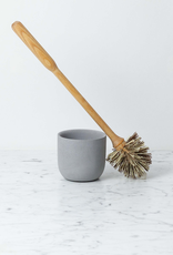 Iris Hantverk Birch Toilet Brush in Light Grey Concrete Stand