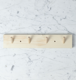Iris Hantverk Swedish Birch Peg Rack with 4 Pegs - 15"