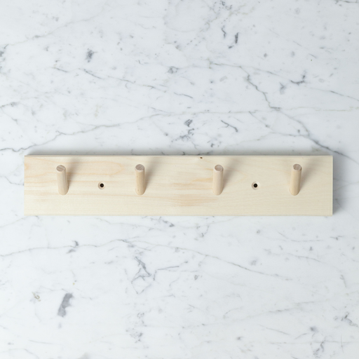 Swedish Birch Peg Rack with 4 Pegs - 15"