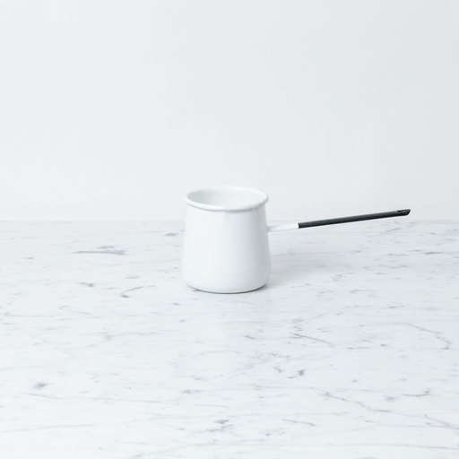 ELFIN Enamelware White Enamel Butter Warmer