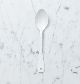 White Enamel Dessert Spoon 7.5"
