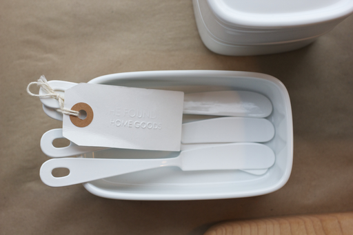 ELFIN Enamelware White Enamel Butter or Cheese Knife