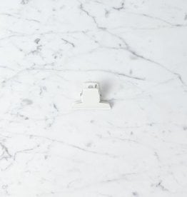 Ellepi Glossy White Clip - Made in Italy - 7cm