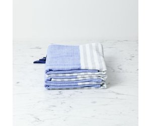 Square Towel with Hanging Loop - Blue - The Foundry Home Goods