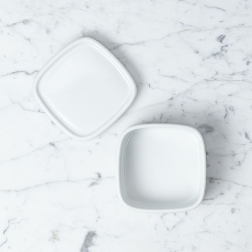 Hakusan White Square Dish with Lid