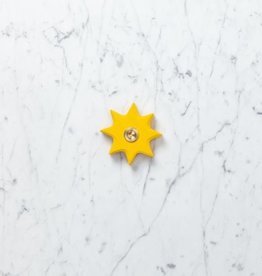 Grimm's Toys Wooden Lifelight Star Candle Holder with Brass Insert - Yellow