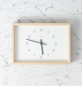 Lemnos Clocks Japanese Kaede Wall or Shelf Clock - White - 9.5"